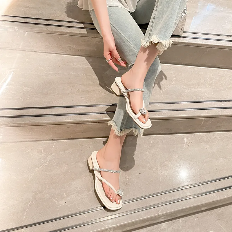 STELLA WEISZ Rubber Sole Cut Out Rhinestone Slip Resistant Abrasion Resistant Slide Slippers Women's-3