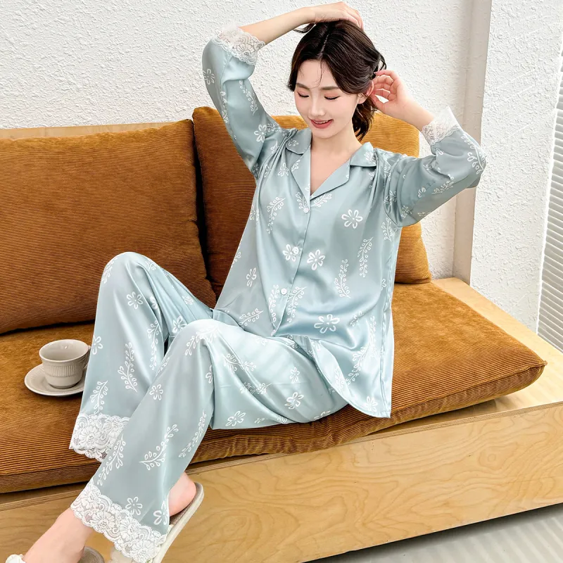 LoveEsteem Pajama Set Women's Gray Blue-1