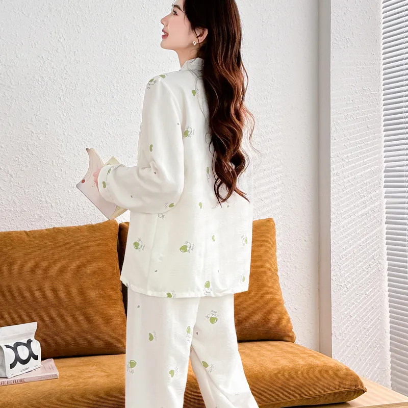 LoveEsteem Pajama Set Women's Milk White-4