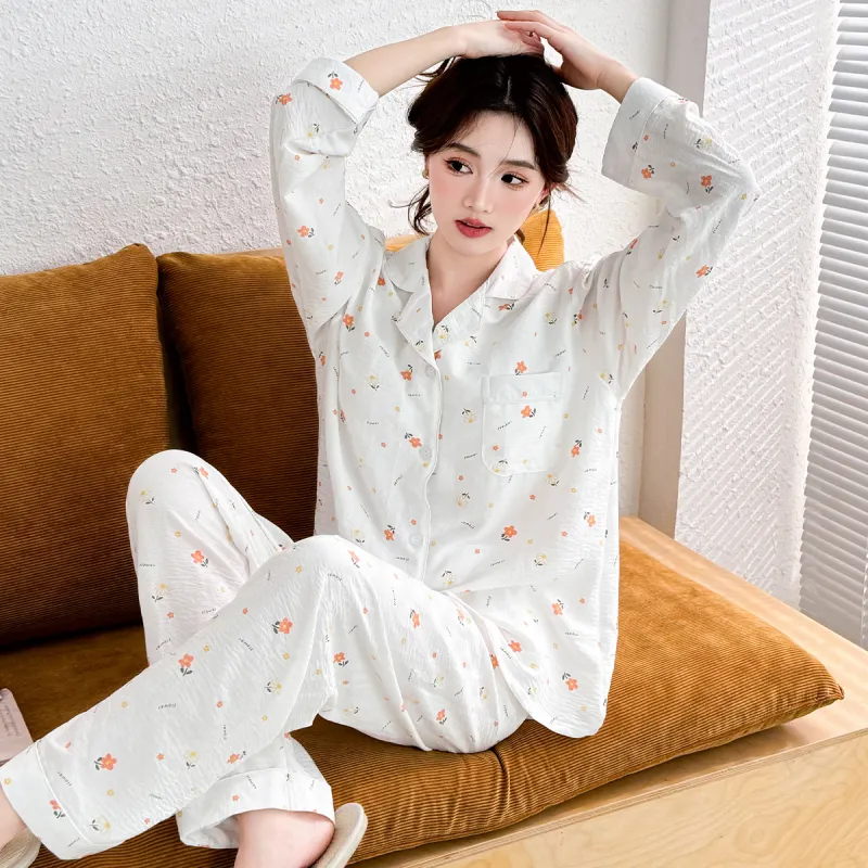 LoveEsteem Spring Fall Pajama Set Women's Milk White-2