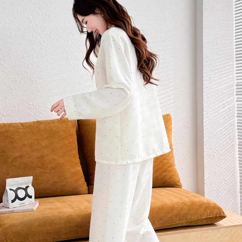 LoveEsteem Pajama Set Women's Milk White-4