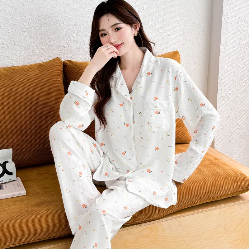 LoveEsteem Spring Fall Pajama Set Women's Milk White-1