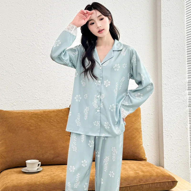 LoveEsteem Pajama Set Women's Gray Blue-3