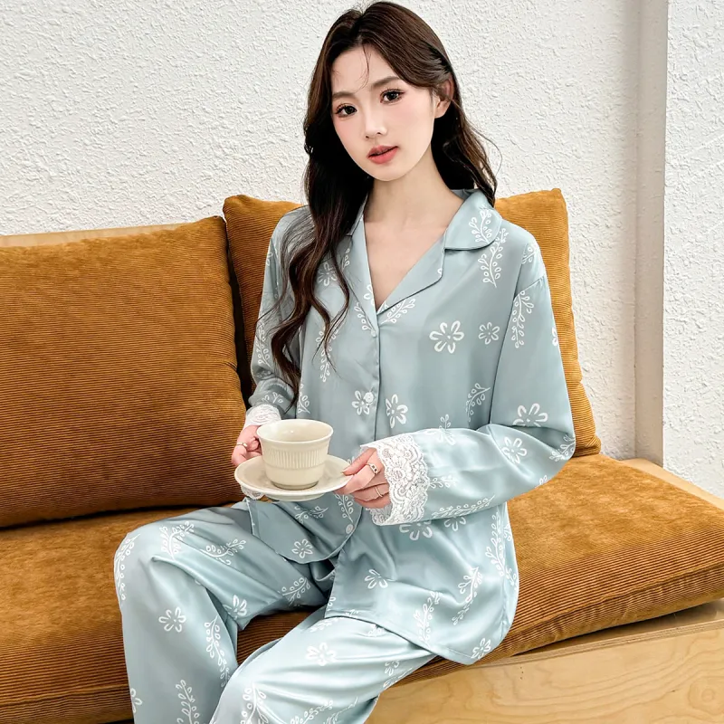 LoveEsteem Pajama Set Women's Gray Blue-2