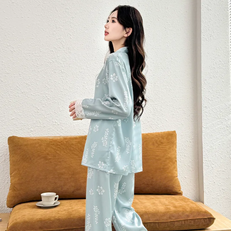 LoveEsteem Pajama Set Women's Gray Blue-4