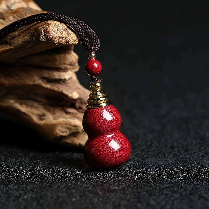 Baozhi Reconstructed Cinnabar Jade Necklaces Unisex-6