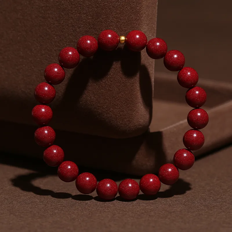 Baozhi Reconstructed Cinnabar Jade Bracelets Unisex-50