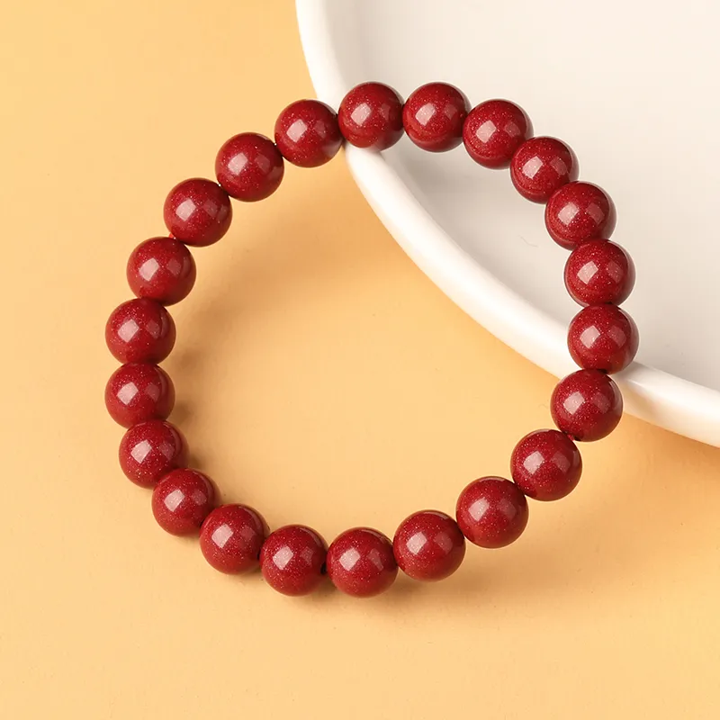 Baozhi Reconstructed Cinnabar Jade Bracelets Unisex-24
