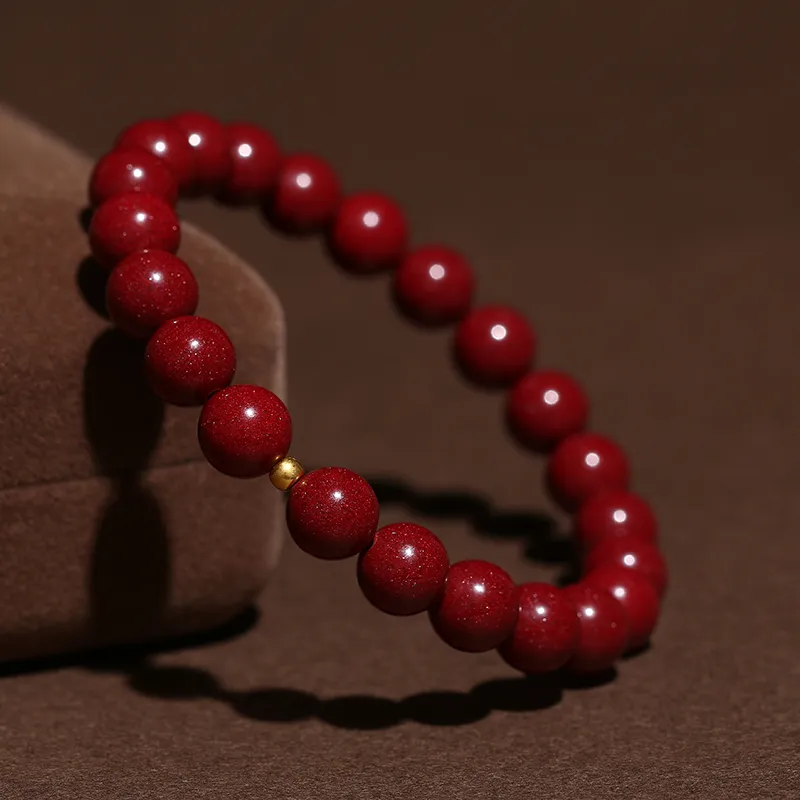 Baozhi Reconstructed Cinnabar Jade Bracelets Unisex-49