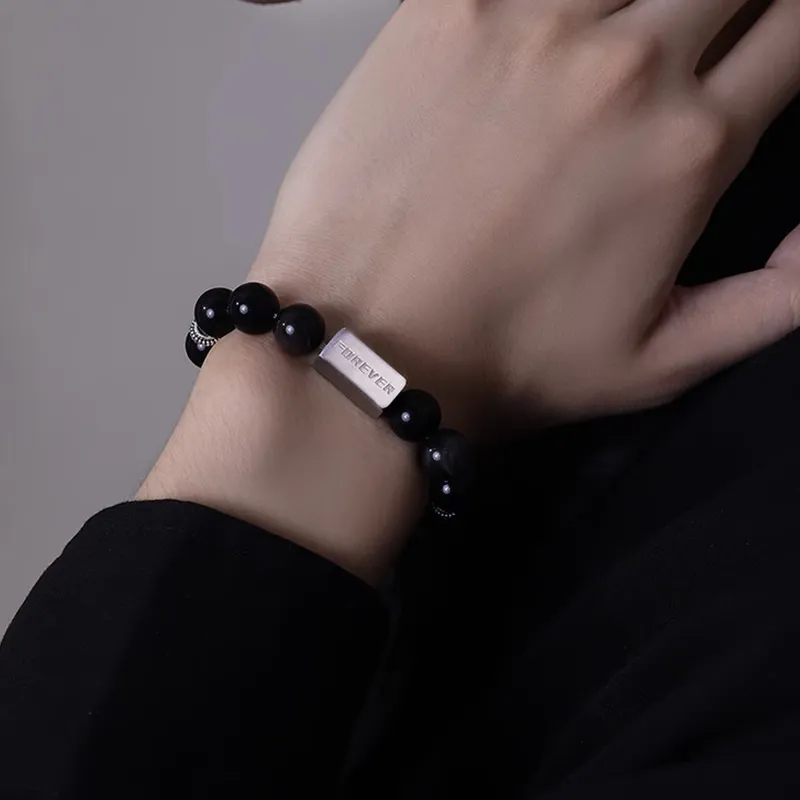 Baozhi Obsidian Obsidian Bracelets Unisex-2
