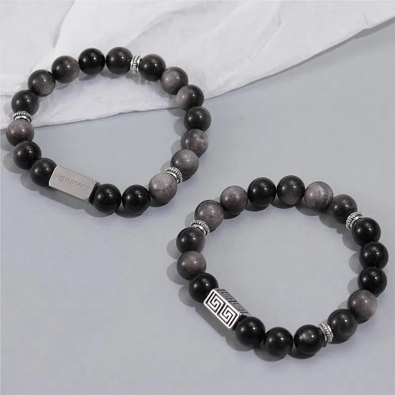 Baozhi Obsidian Obsidian Bracelets Unisex-6