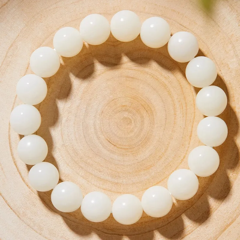 Baozhi White Jade Bodhi Seed Bracelets Unisex-3