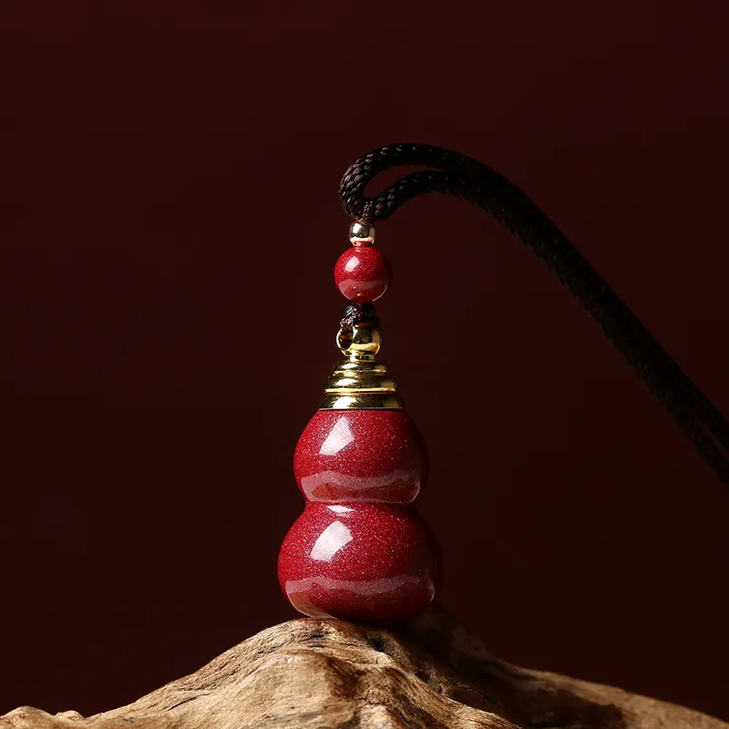 Baozhi Reconstructed Cinnabar Jade Necklaces Unisex-7