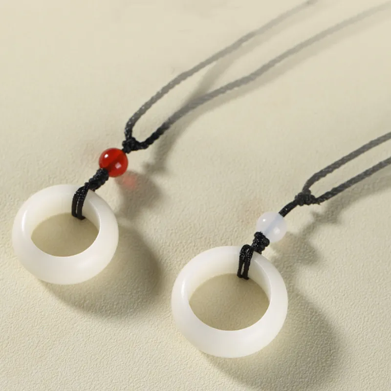 Baozhi White Jade Bodhi Necklaces Unisex-2