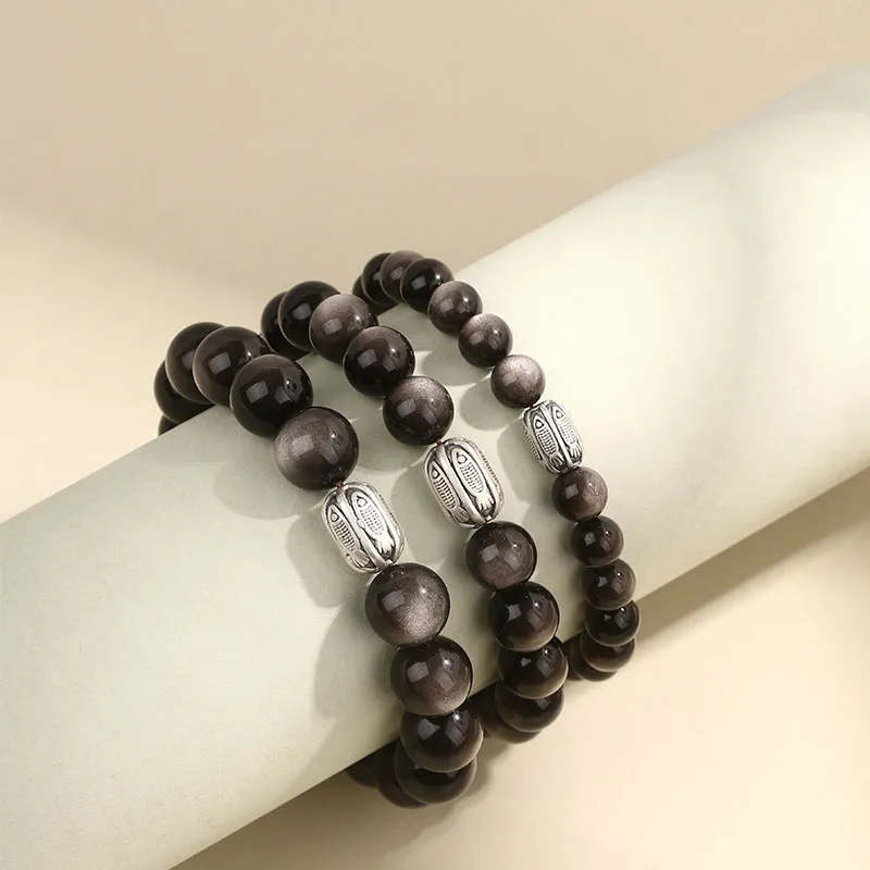 Baozhi Obsidian Obsidian Bracelets Unisex-3