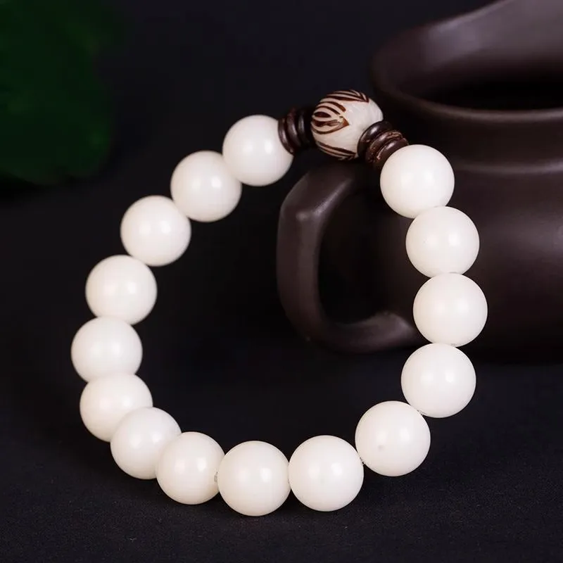 Baozhi White Jade Bodhi Bracelets Unisex-2