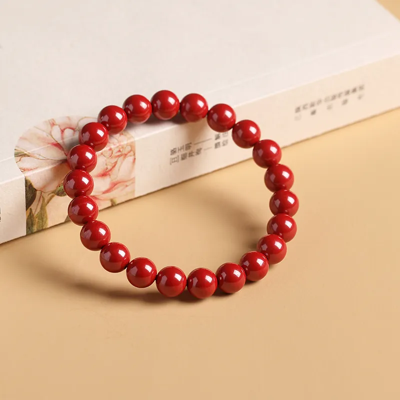Baozhi Reconstructed Cinnabar Jade Bracelets Unisex-12