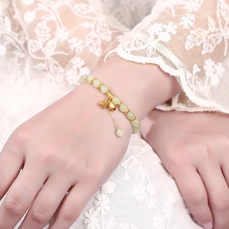Baozhi Hetian Jade Bracelets Green Jade Unisex-6