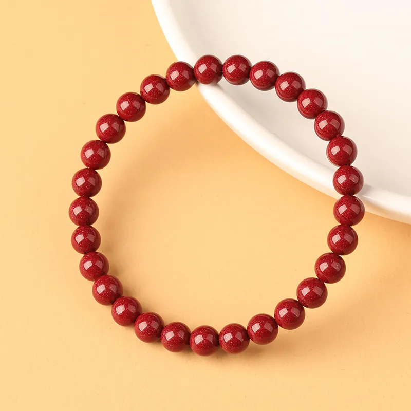 Baozhi Reconstructed Cinnabar Jade Bracelets Unisex-18