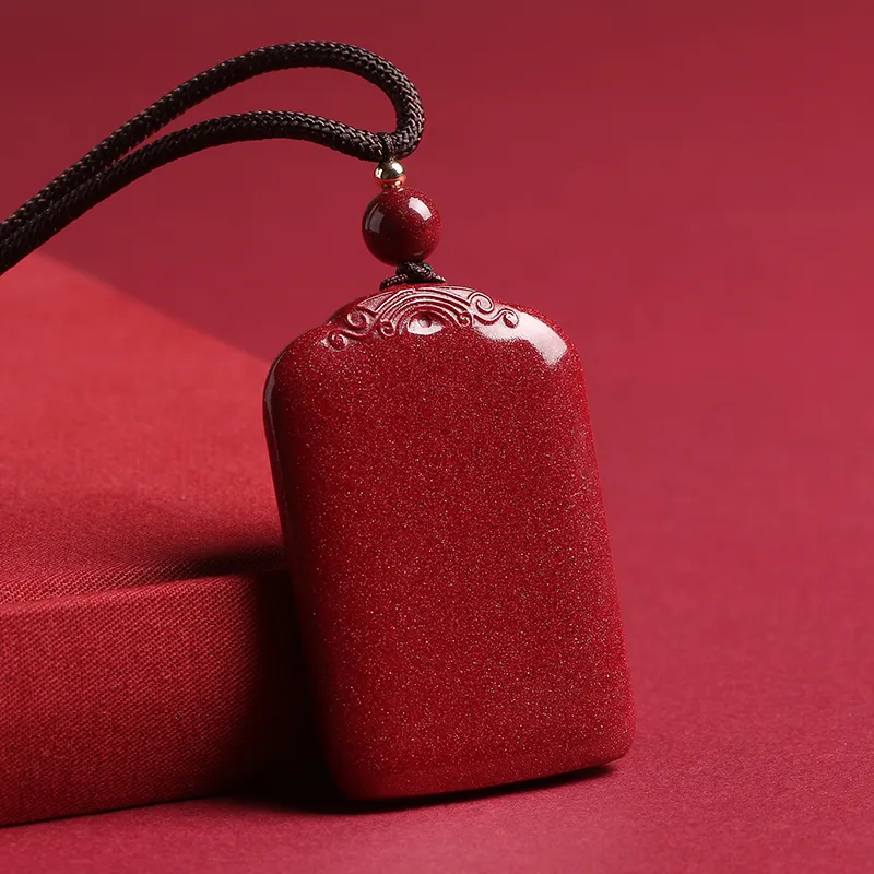 Baozhi Reconstructed Cinnabar Necklaces Unisex-6