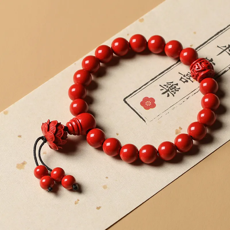Baozhi Reconstructed Cinnabar Bracelets Unisex-3