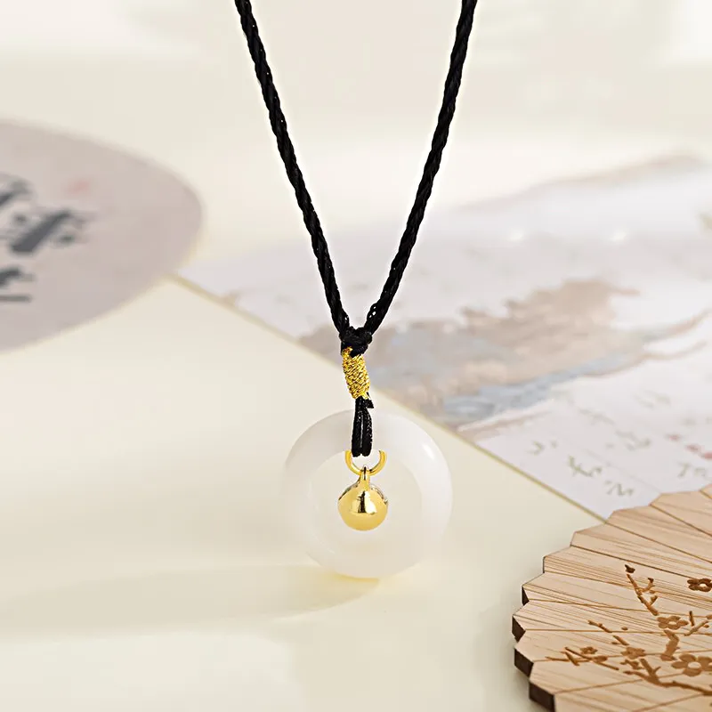 Baozhi White Jade Bodhi Necklaces Women's-4