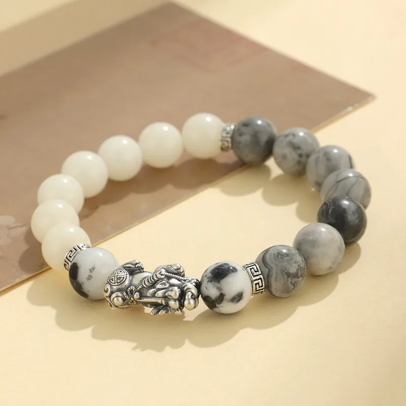 Baozhi White Jade Bodhi Seed Bracelets Unisex-2
