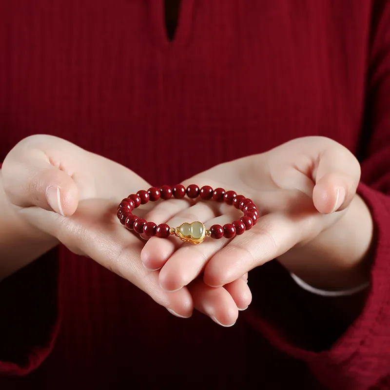 Baozhi Reconstructed Cinnabar Jade Bracelets Unisex-43