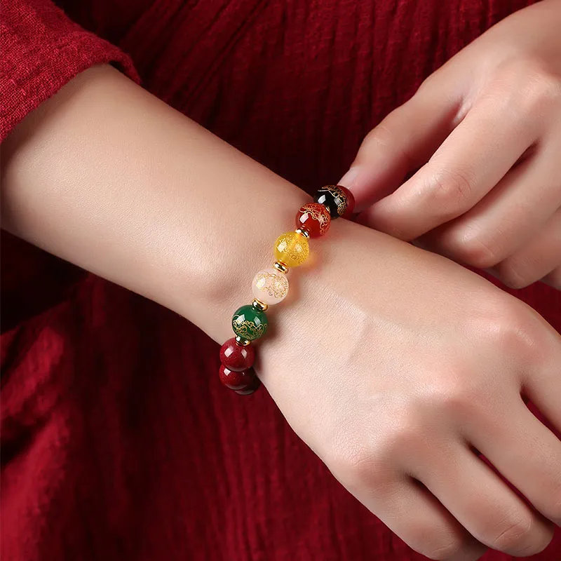 Baozhi Reconstructed Cinnabar Bracelets Unisex-2