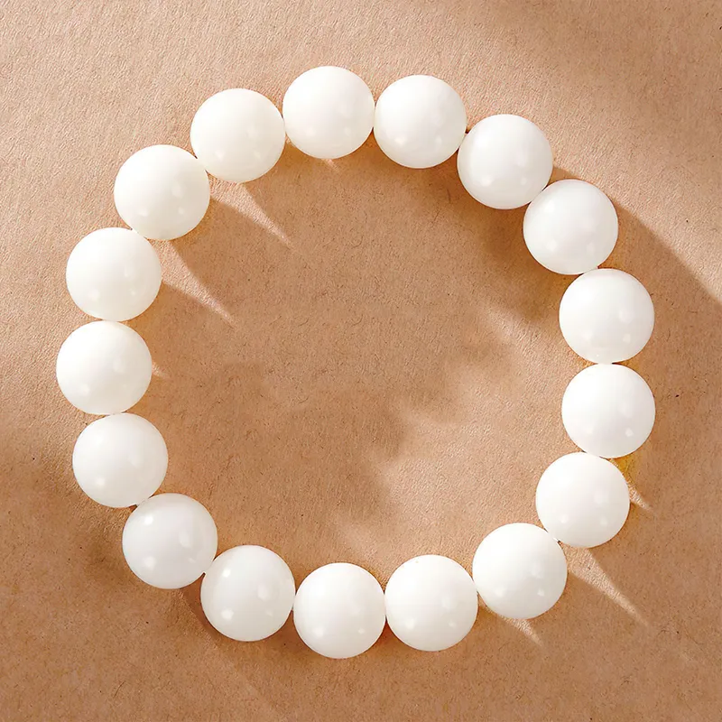 Baozhi White Jade Bodhi Seed Bracelets Unisex-4