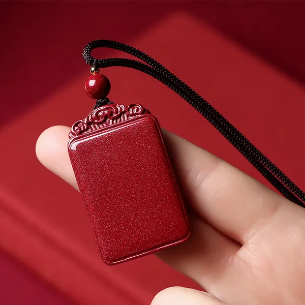 Baozhi Reconstructed Cinnabar Jade Pendants Unisex-6