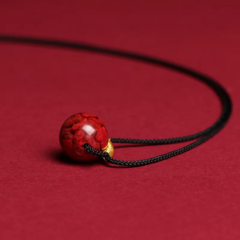 Baozhi Reconstructed Cinnabar Necklaces Unisex-6