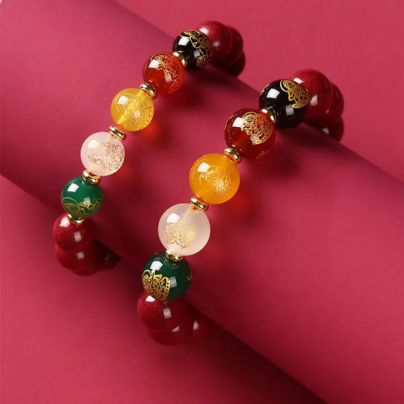Baozhi Reconstructed Cinnabar Bracelets Unisex-5