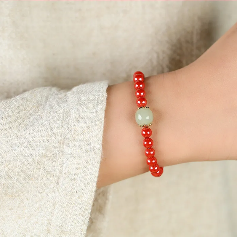 Baozhi Reconstructed Cinnabar Bracelets Unisex-2
