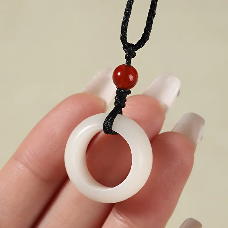 Baozhi White Jade Bodhi Necklaces Unisex-8