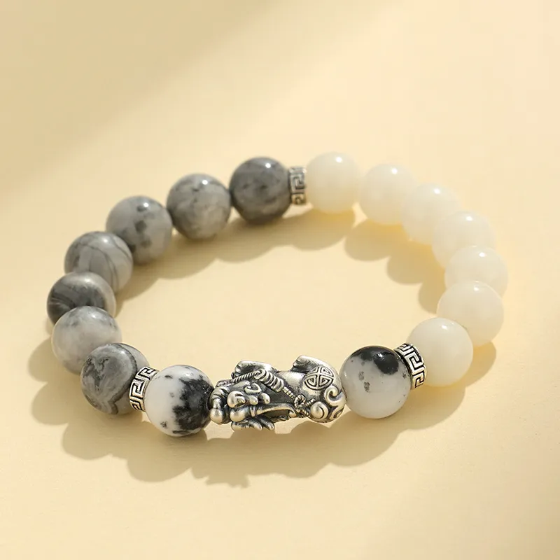 Baozhi White Jade Bodhi Seed Bracelets Unisex-4