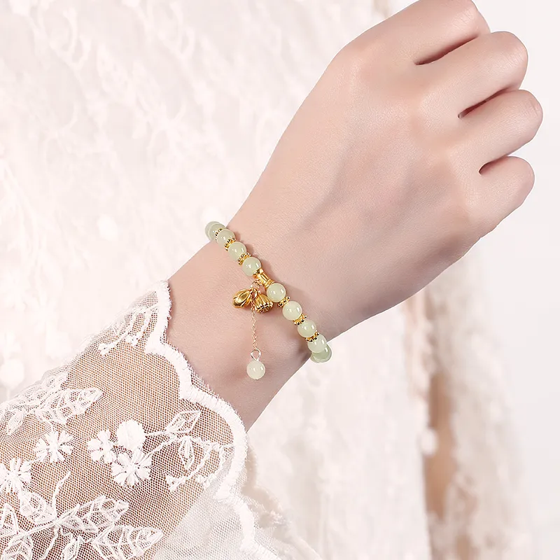 Baozhi Hetian Jade Bracelets Green Jade Unisex-5