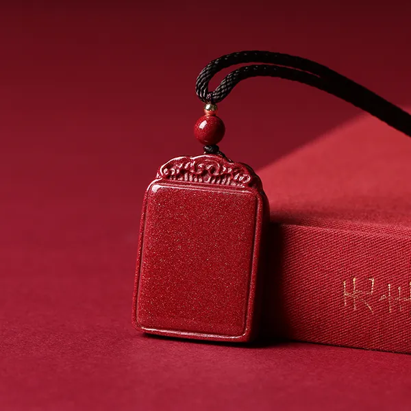 Baozhi Reconstructed Cinnabar Jade Pendants Unisex-7