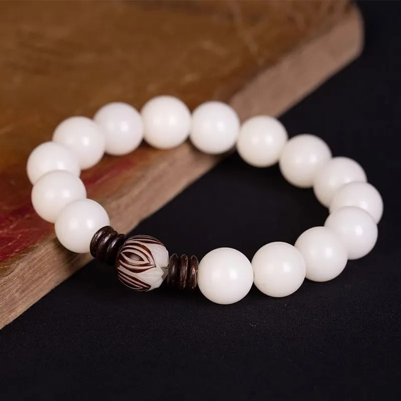 Baozhi White Jade Bodhi Bracelets Unisex-4