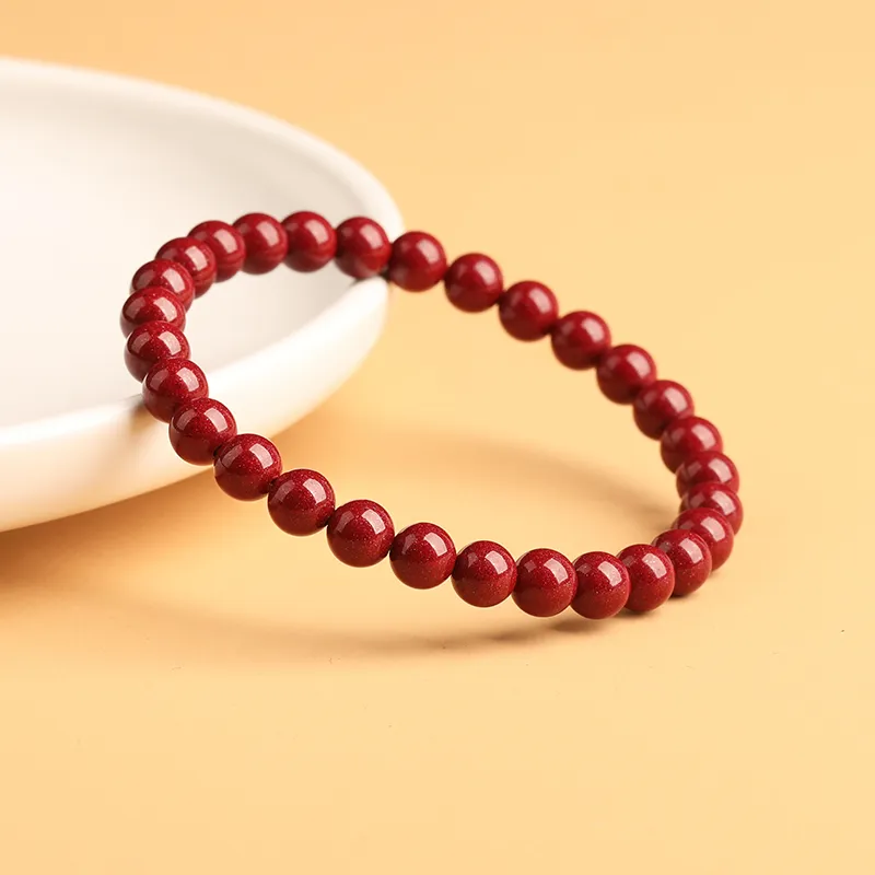 Baozhi Reconstructed Cinnabar Jade Bracelets Unisex-23