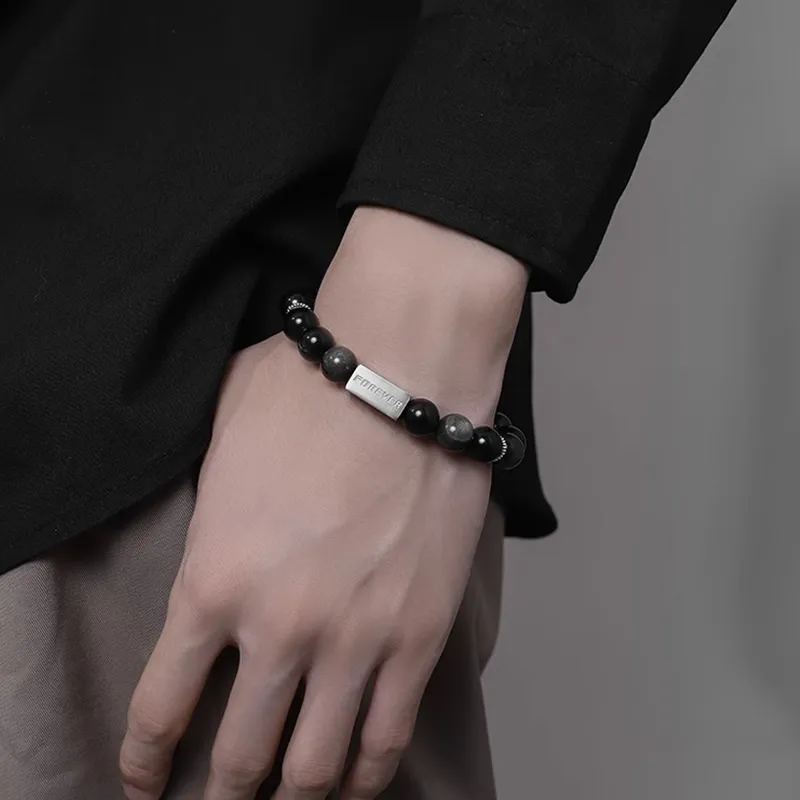 Baozhi Obsidian Obsidian Bracelets Unisex-1