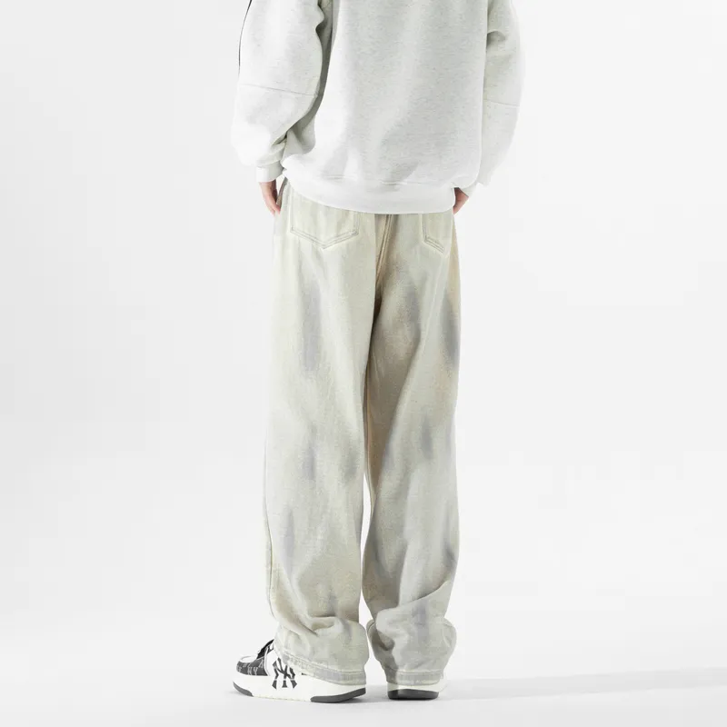 EDG Jeans Unisex Beige Apricot Dirty-5