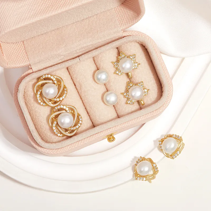 Taste The Color Pearl Stud Earrings Women's-5
