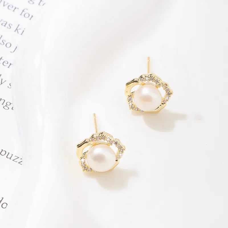 Taste The Color Pearl Stud Earrings Women's-14