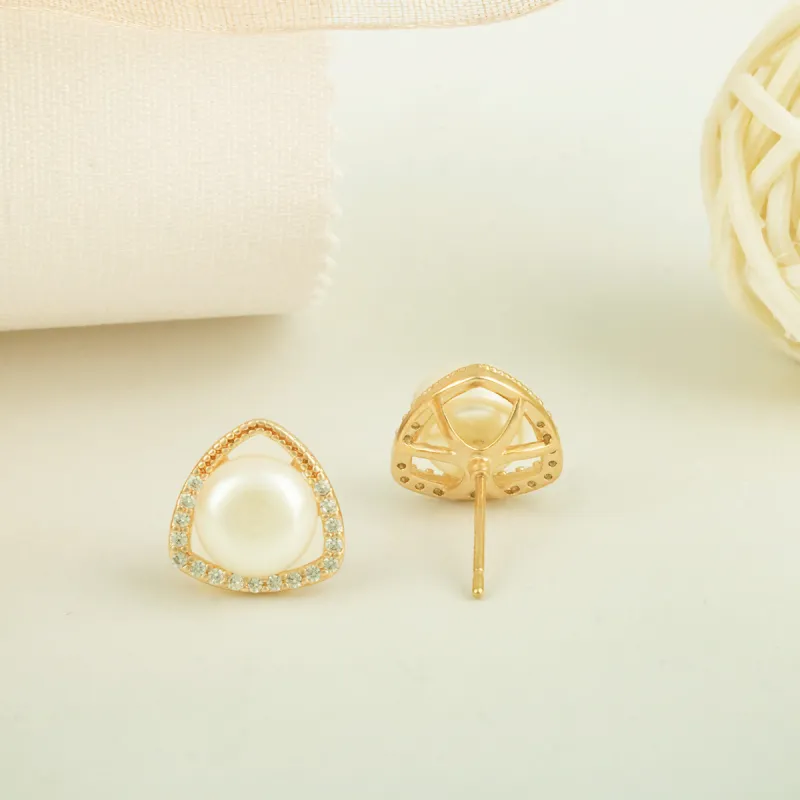 Taste The Color Freshwater Pearl Stud Earrings Women's-2
