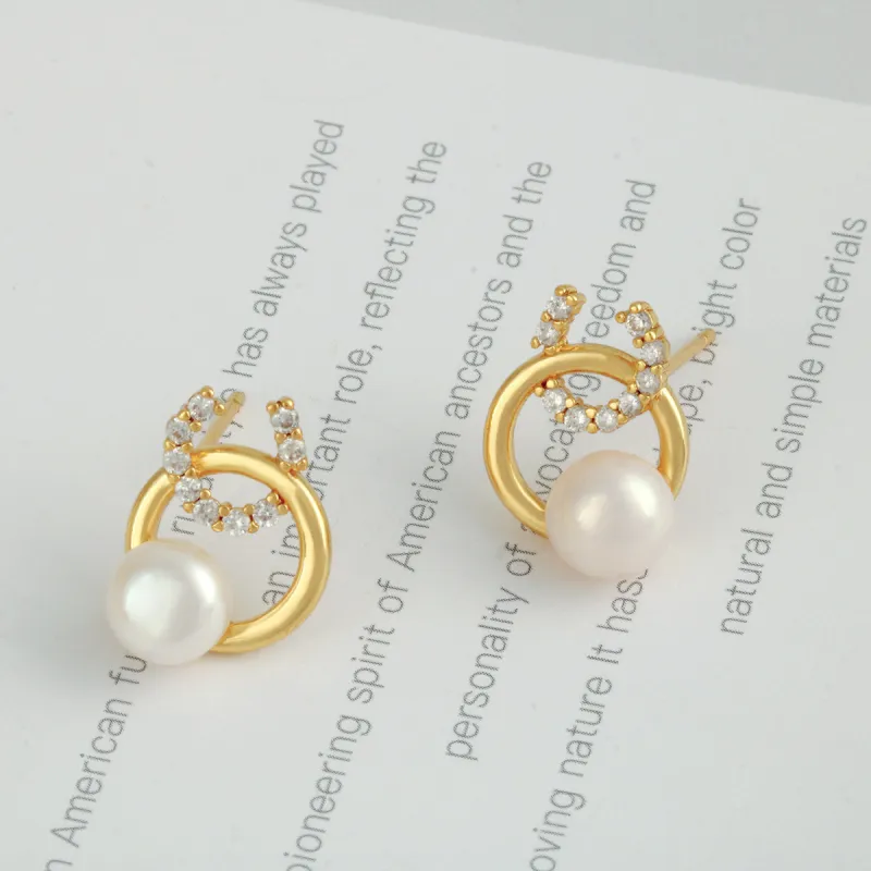 Taste The Color Pearl Stud Earrings Women's-3