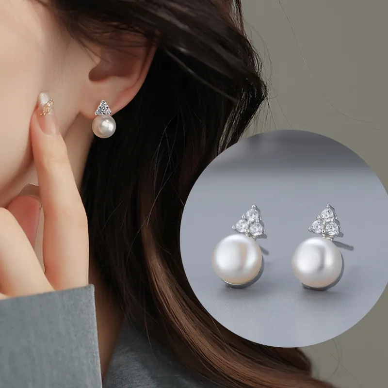 Taste The Color Pearl Stud Earrings Women's-1