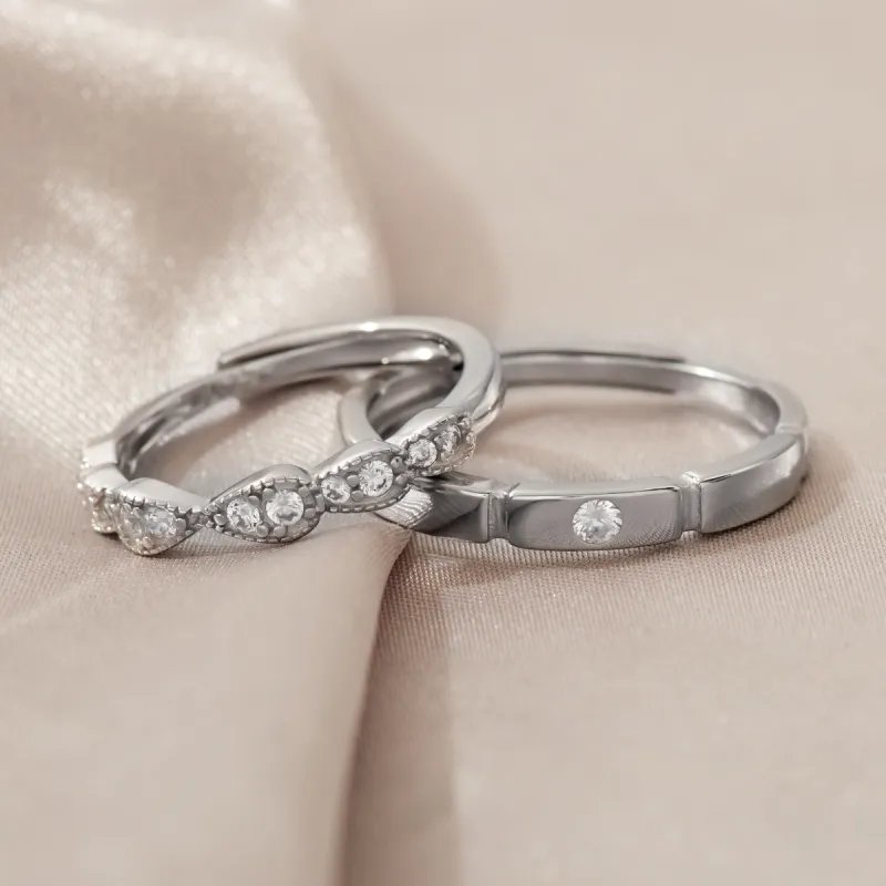 Taste The Color 925 Sterling Silver Couple Rings Unisex-3