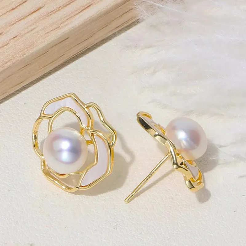Taste The Color Pearl Stud Earrings Women's-1