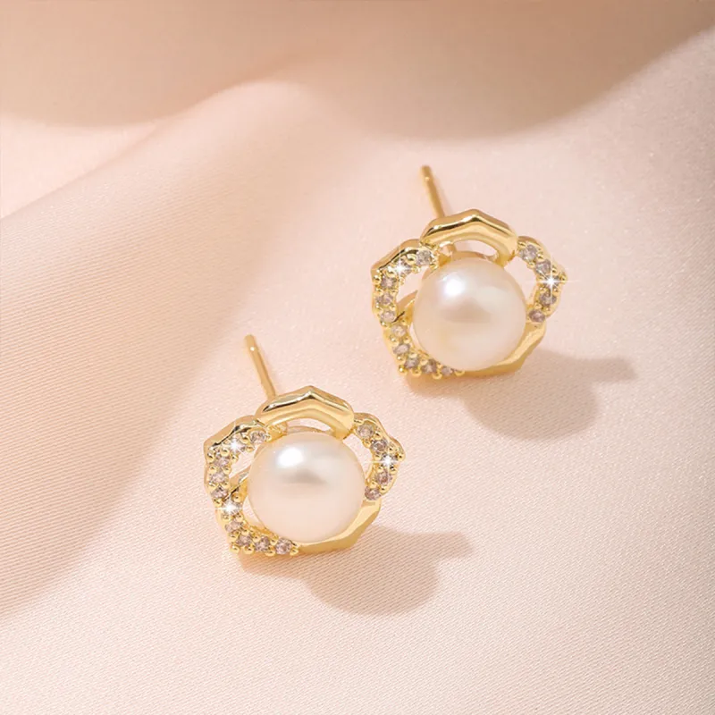 Taste The Color Pearl Stud Earrings Women's-13